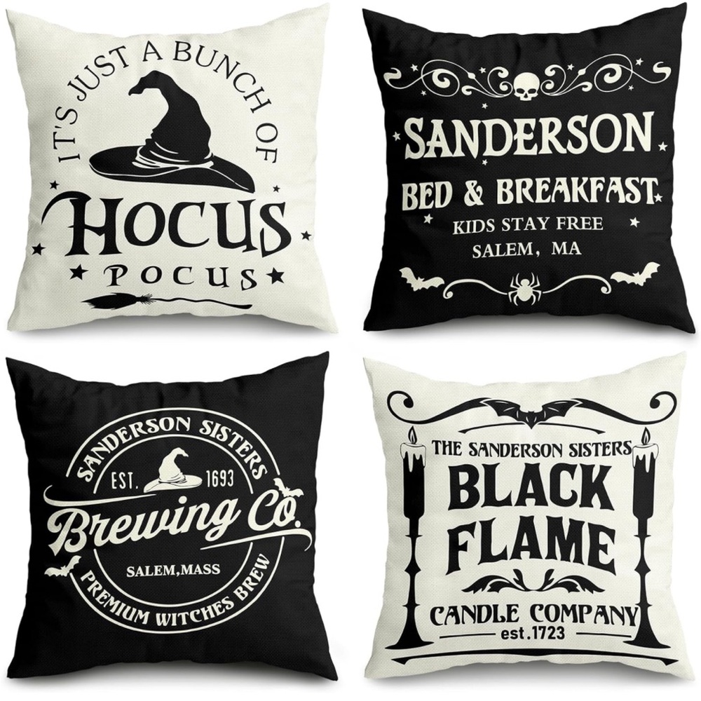 4 pc Halloween Decorations Pillow Covers